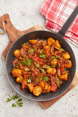 Indian-style potatoes and coco beans