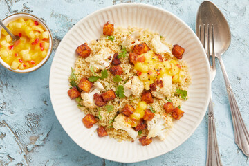 Tandoori vegetables with apple dip