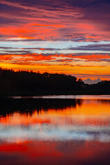 Blue Lake-red sunset