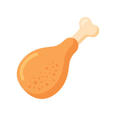 Chicken leg flat vector illustration isolated on a white background