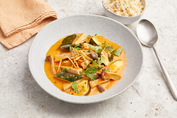 Crispy mushroom and potato curry