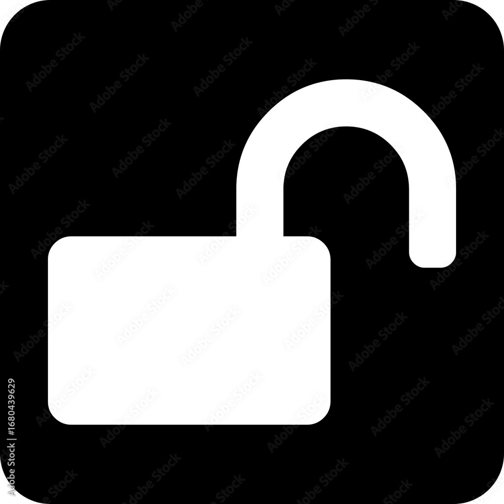 Poster open padlock unlock security access allowed
