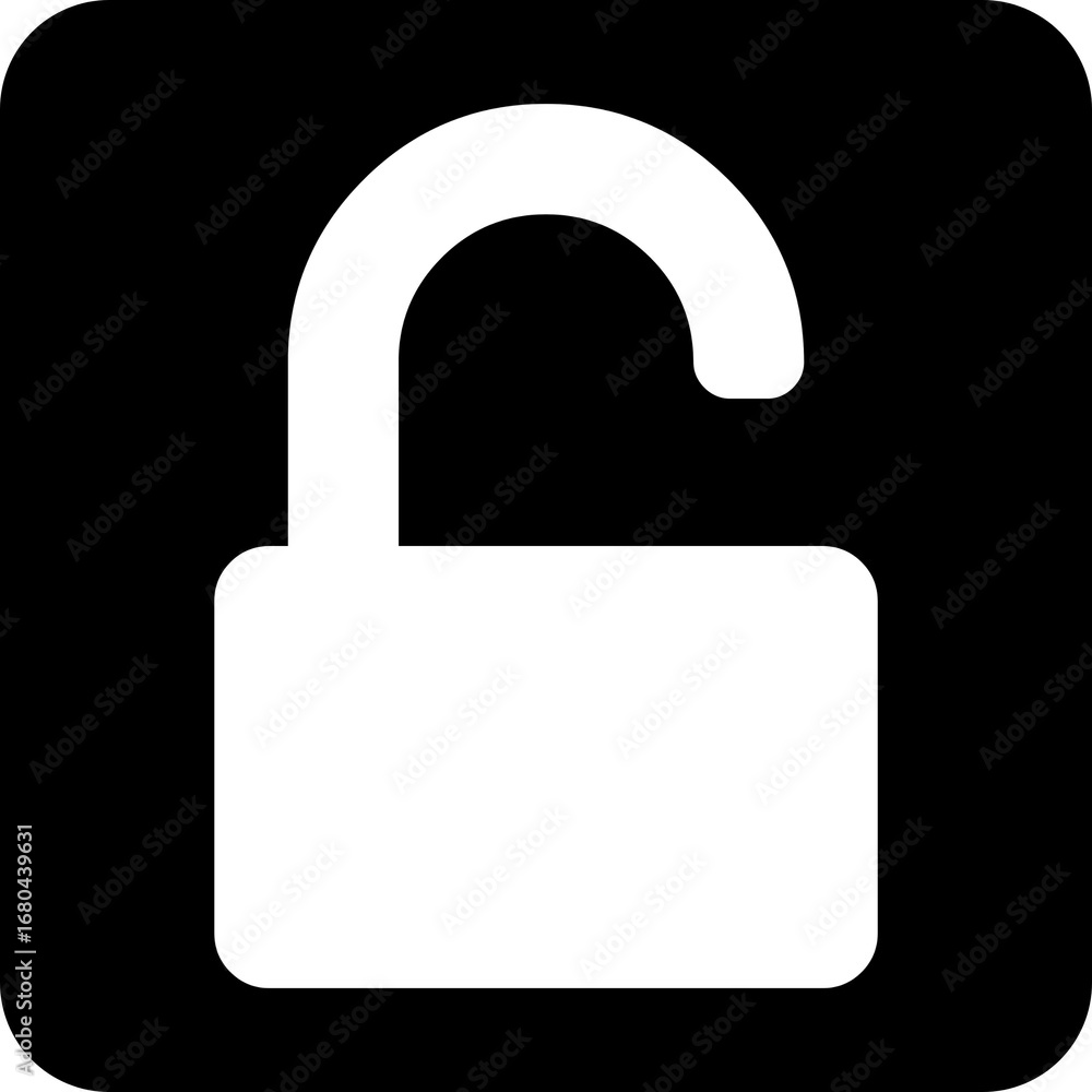 Poster padlock unlock open security access allowed