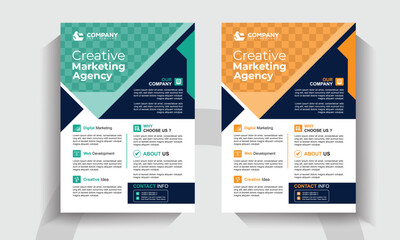 Corporate Agency Promotional Flyer Template. Creative Marketing Poster and Branding Brochure Design. Digital Campaign Flyer Layout.