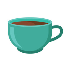 Cup of coffee flat vector illustration isolated on white background.