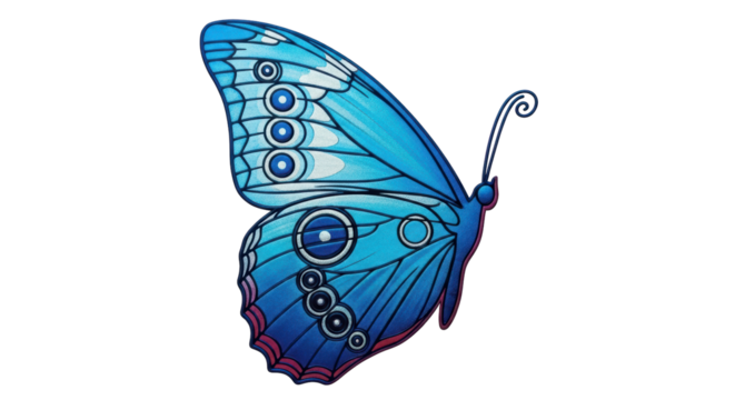 Isolated Blue Butterfly Illustration