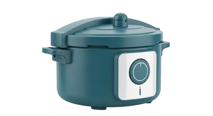 Isolated Green and White Electric Pressure Cooker