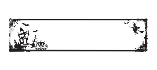 Halloween black illustration frame art template background design