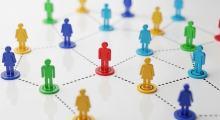 Colorful Network Of People Connection Concept