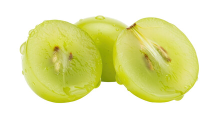 Isolated Sliced Green Grapes