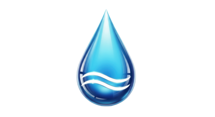 Isolated water drop with wave