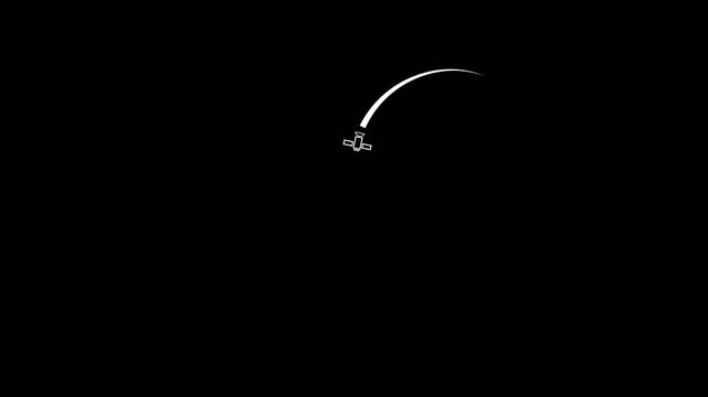 GPS Signal Locked &mdash; Drone & Satellite Checkmark, Seamless Loop, Alpha Channel