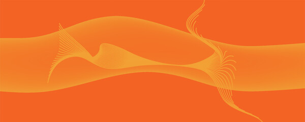 Abstract orange background with flowing wave lines. Glowing wavy lines. Shiny colorful moving lines design element. Modern dynamic wave pattern. Suit for website, poster, brochure, banner, flyer