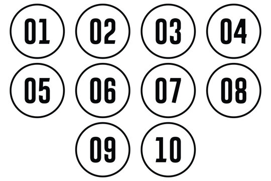 Set of numbers . Number circles set1 to 10 . Set of Round 1-10 numbers icon for education. vector illustration.