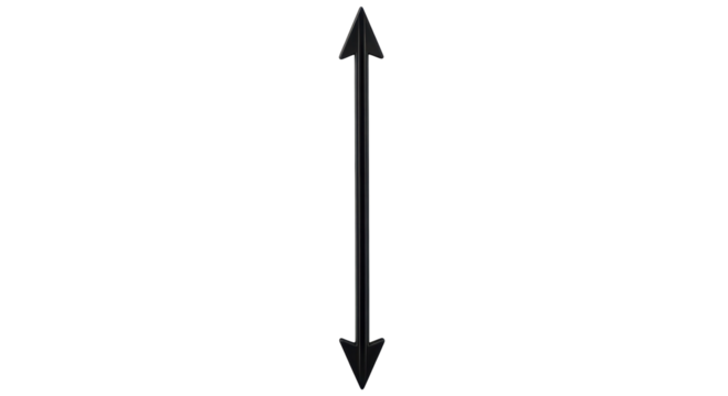 Isolated Vertical Arrow with Two Heads