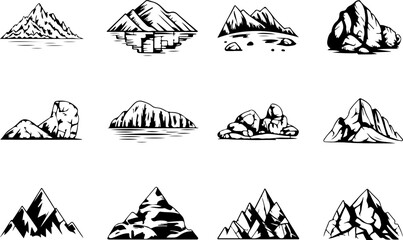 Mountain Silhouette Vector Bundle