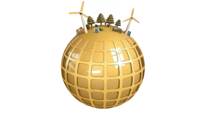 Golden Earth Sustainable Energy Concept