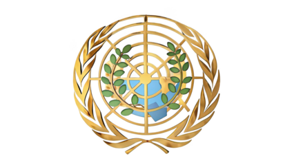 Gold Un Emblem 3d Render High Resolution