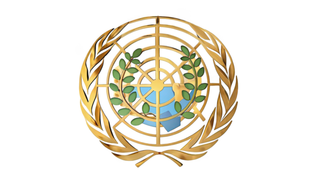 Gold Un Emblem 3d Render High Resolution