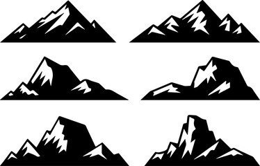 "Mountain Silhouette Vector Set"