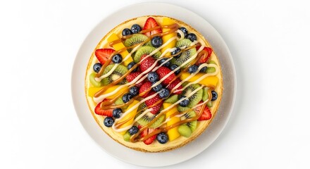 Fruit Topped Cheesecake Dessert.