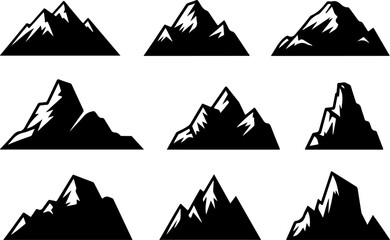 "Mountain Silhouette Vector Set"
