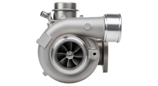 Isolated Silver Car Turbocharger
