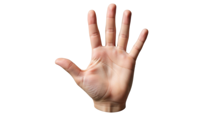 Isolated Hand Showing Five Fingers