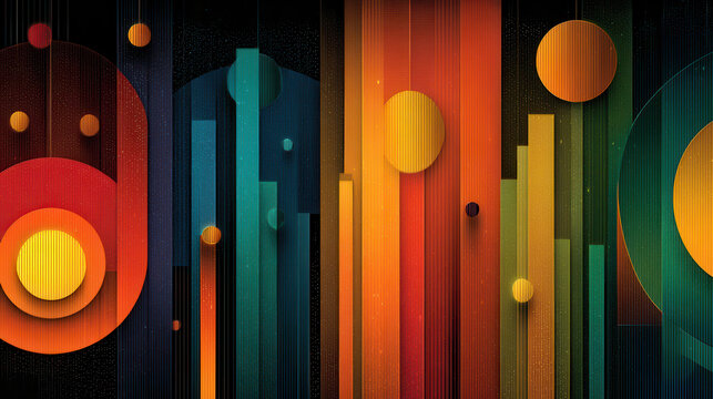 Happy lifestyle fashion festival celebration urban cityscape digital art vibrant colors contemporary design