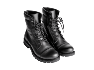 black boots isolated on transparent background png