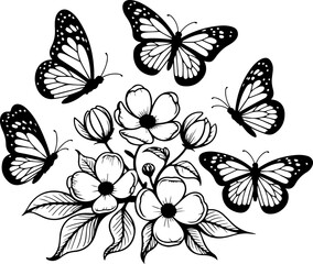 Butterfly and Floral Silhouette Collection" Vector Bundle