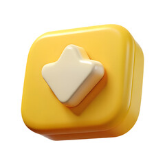 Interactive 3D isometric like symbol button on white background.