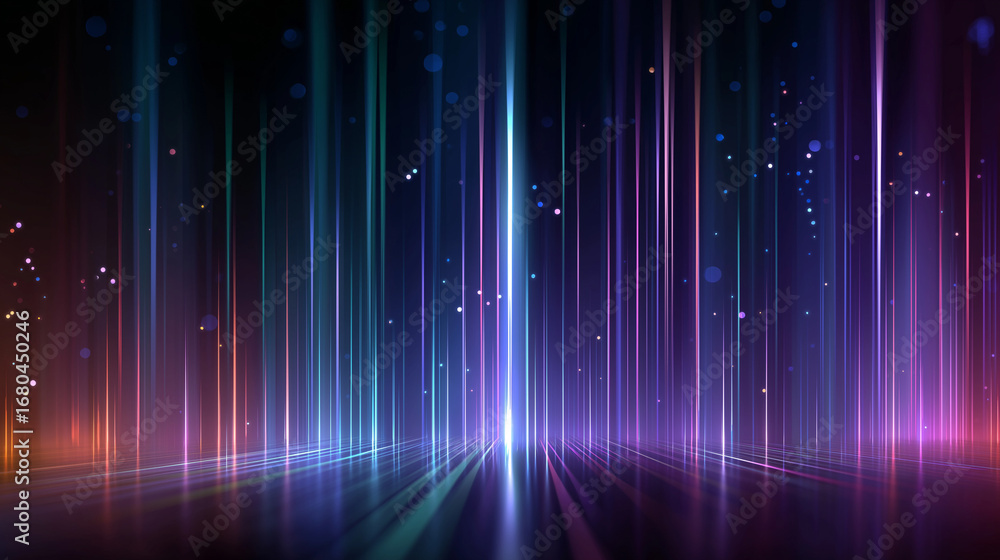 Aufkleber vibrant lines of light: a dynamic array of illuminated beams cast a captivating dance of colors, cre