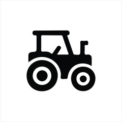Black Silhouette Icon Of A Tractor Represents Agriculture Farming And Machinery vehicle