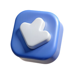 Interactive 3D isometric like symbol button on white background.