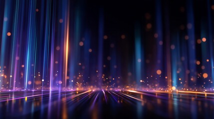 Fototapeta premium Abstract Data Flow: Captivating image of digital data streams in vibrant blue and orange, creating a sense of futuristic technology and modern innovation.