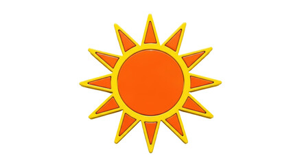 Isolated Yellow and Orange Sun Icon