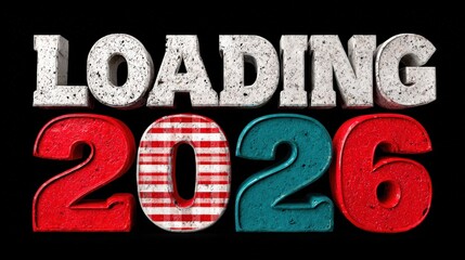 Loading 2026: A bold graphic declares Loading 2026 in striking, textured typography. This conceptual design creates anticipation for the upcoming year. Generative Ai