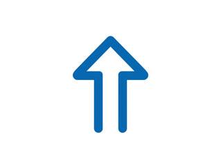  blue upward arrow pointing icon isolated on transparent background png