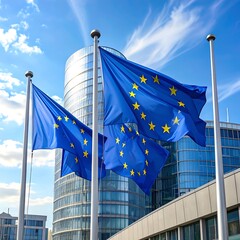 EU Flags at European Building