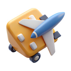 3D isometric passenger plane isolated on white background.