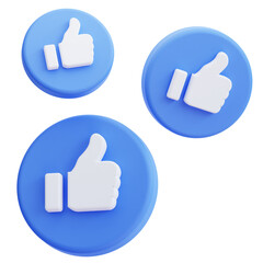Like Button 3D Graphic Illustration