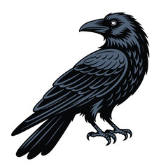 Fototapeta premium Intricate raven illustration with Norse runes and symbolism, perfect for mythology enthusiasts and tattoo design inspiration