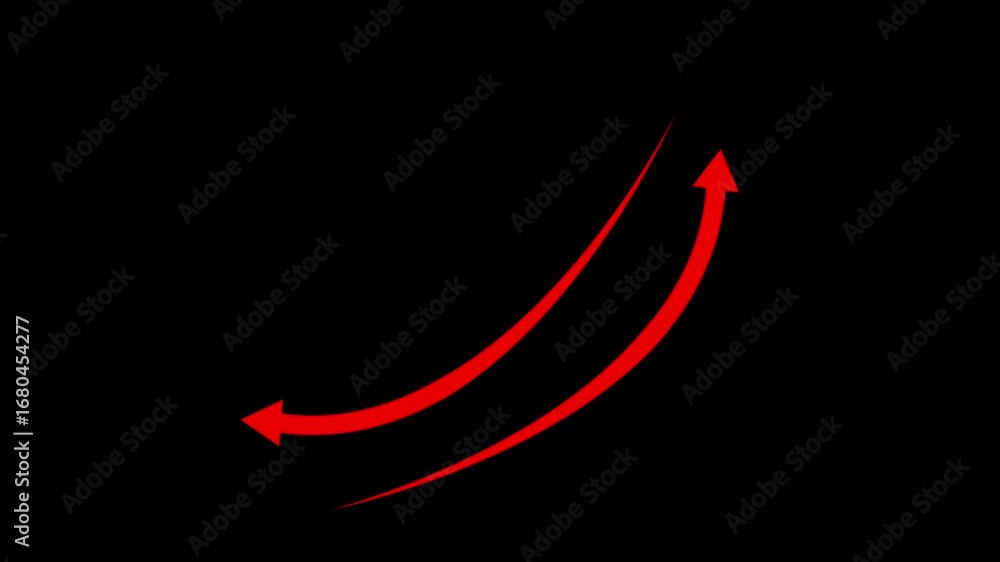 Aufkleber set of red arrows. directional down arrow and red up arrow. flexible arrow indication statistic. tra