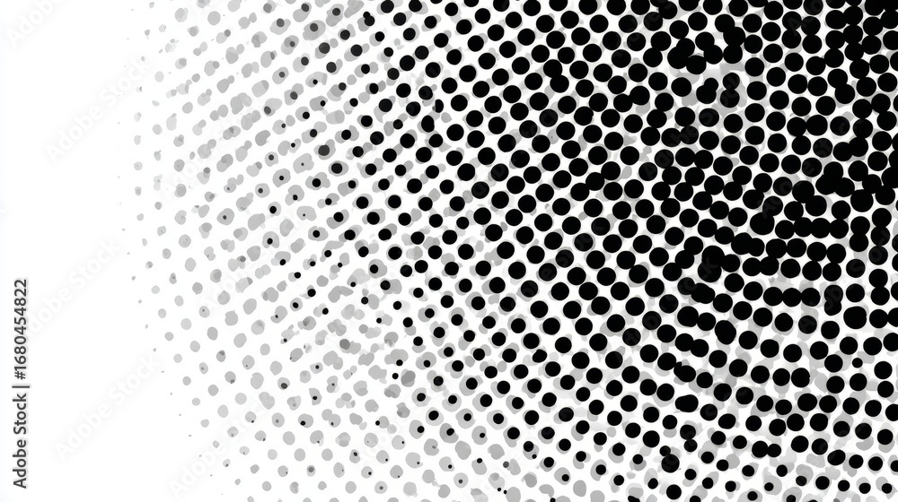 Poster halftone dotted background with circular dot pattern, abstract vector design featuring retro halfton