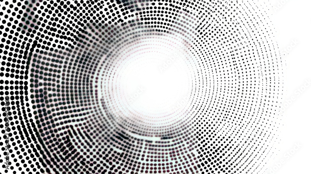 Poster halftone dotted background with circular dot pattern, abstract vector design featuring retro halfton