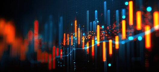 Abstract data visualization of financial market trends