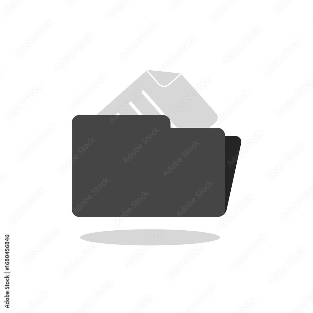 Poster document in folder icon with shadow
