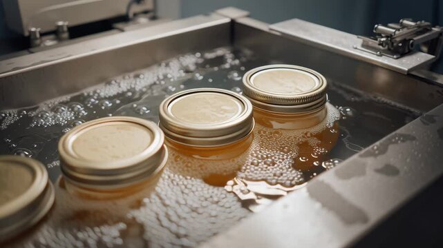 Canning jars in food processing ensuring safety and quality through pasteurization in industry for every batch