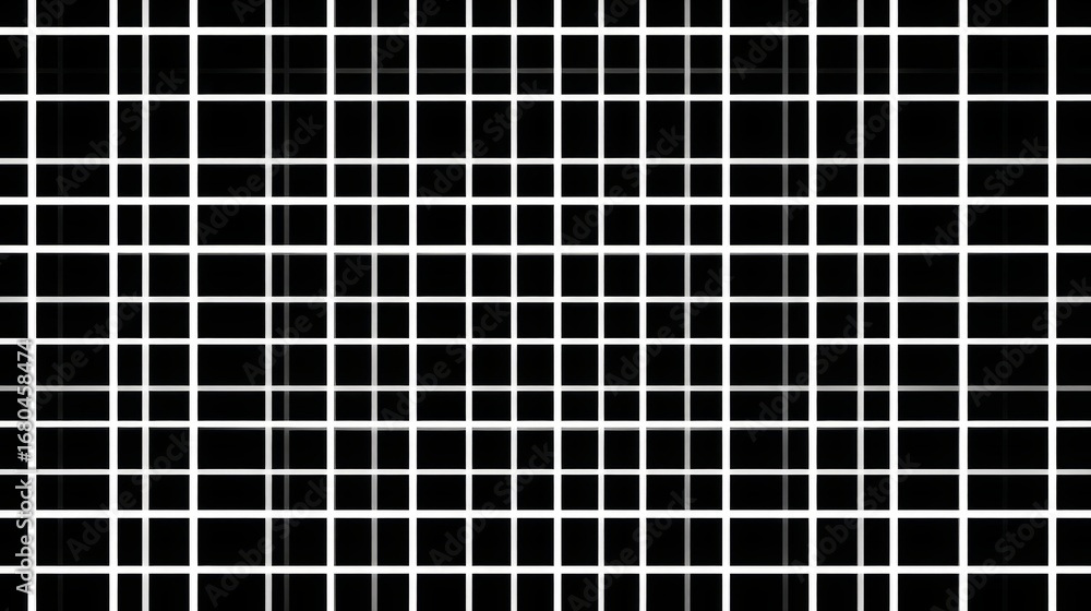 Poster minimalist monochrome grid of squares featuring simple geometric pattern design in black and white, 